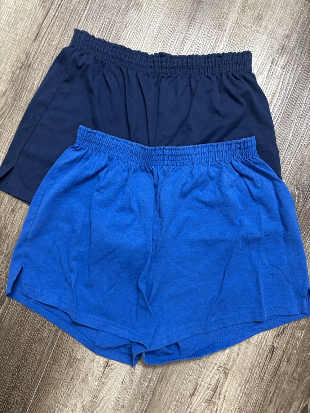 Soffee  Elastic-Waist Knit Shorts - Navy & Royal Blue